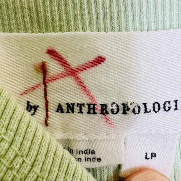 BY ANTHROPOLOGIE RIBBED CORSET TANK SHIRT MILKMAID TOP MINT GREEN SIZE LARGE - Picture 6 of 11